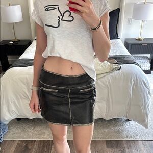 Black Leather Mini Skirt